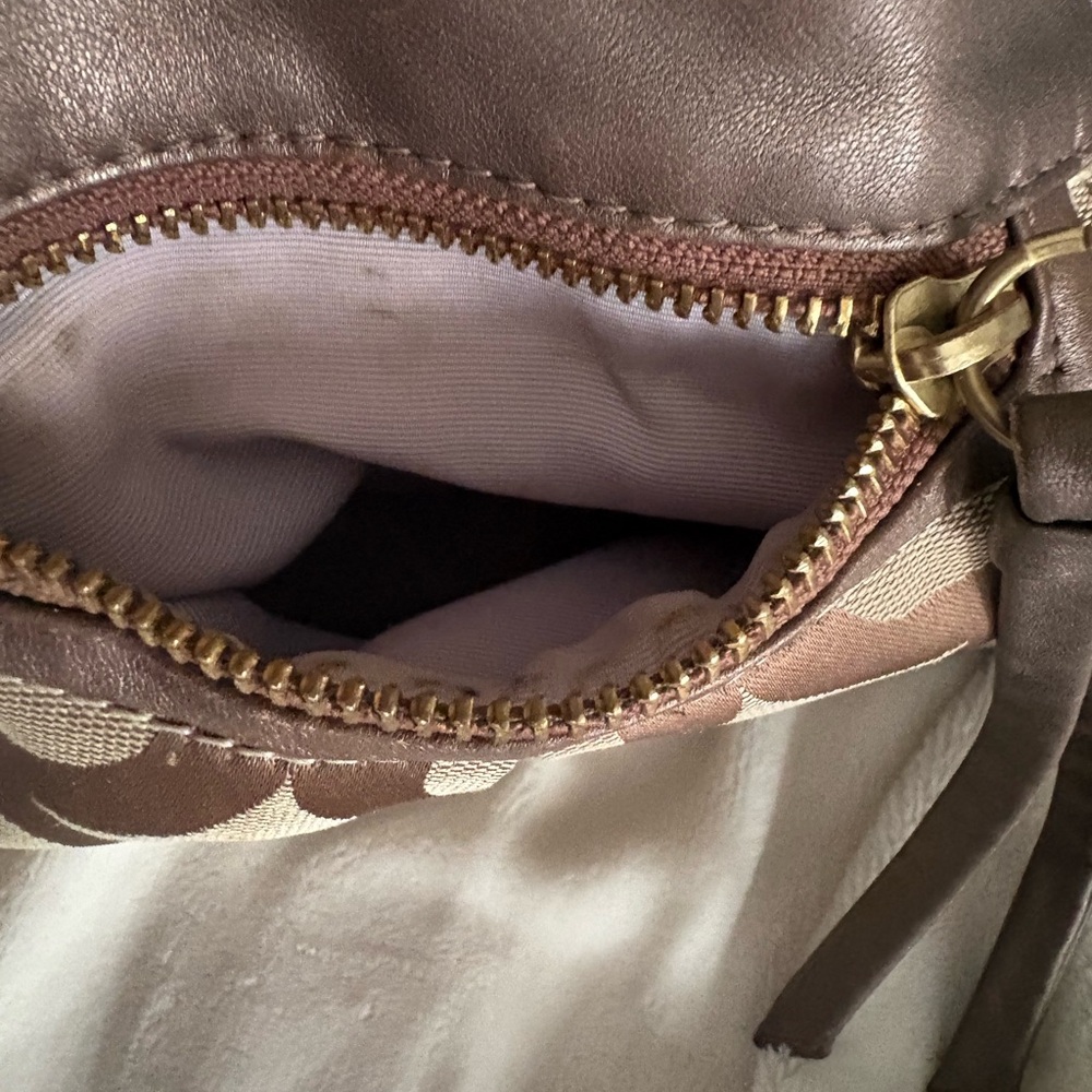 Coach Tan and Brown Signature Shoulder Bag - Picture 10 of 10